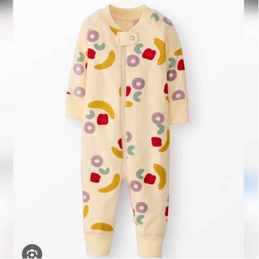 Hanna Andersson Cream Pajama Set with Yellow, Red, Purple & Teal Fruit Print